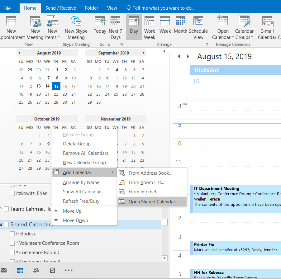 How to: Add Shared Calendar in Outlook – Goodwill International IT ...